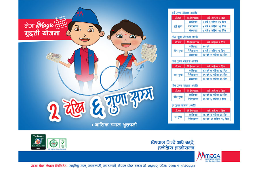 मेगा बैंकले ल्यायो ‘मेगा म्याजिक मुद्दती’ योजना