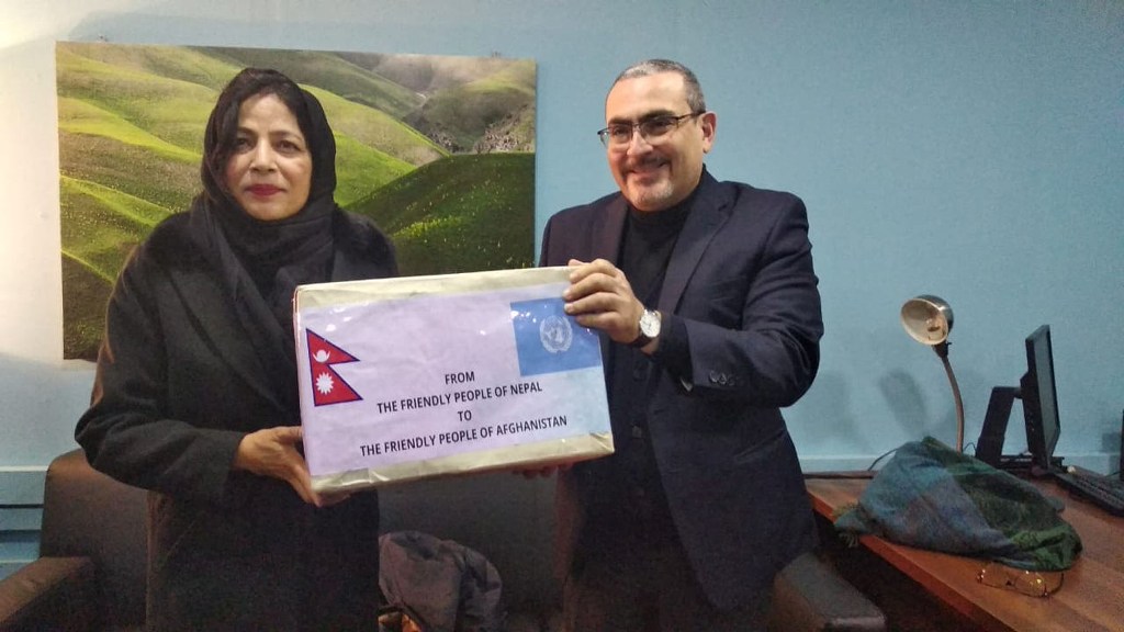 सहायतामा नेपालको पहिलो जहाज चार्टर... अफगानिस्तानलाई दियो नौ टन मानवीय सहयोग