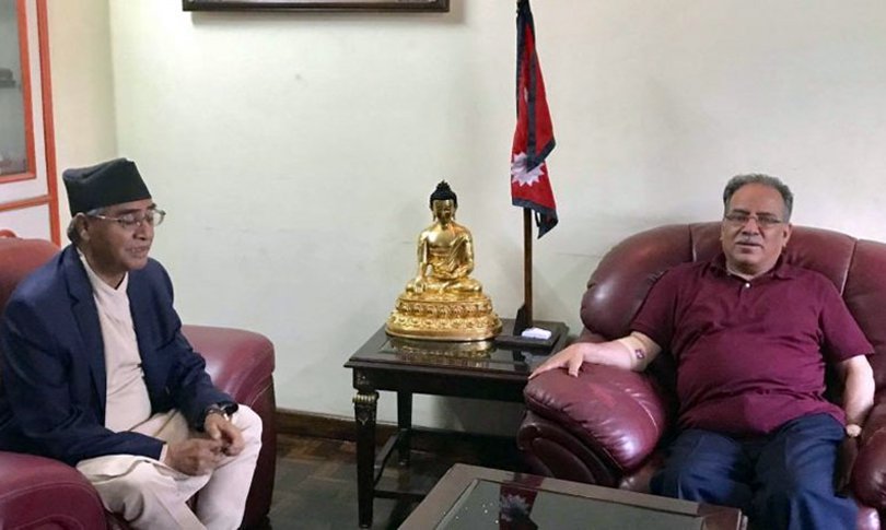 प्रधानमन्त्री देउवा र अध्यक्ष प्रचण्डबीच भेटवार्ता