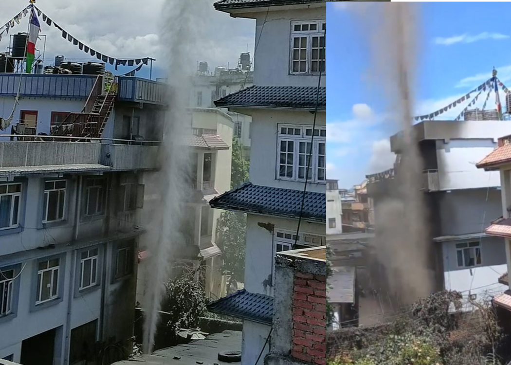 काठमाडौंको जोरपाटीमा बोरिङ खन्दा निस्कियो ग्यास