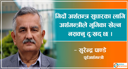 सरकारले गरेको कार्वाहीले विग्रदो अर्थतन्त्र थप विग्रन्छ : पूर्व अर्थ मन्त्री पाण्डे 