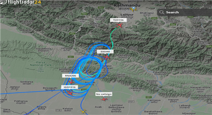 अन्तर्राष्ट्रिय उडानका जहाजहरु होल्डमा, केही क्षणमा एक एक जहाजलाई अवतरण गराइने